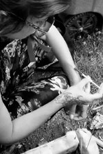 Person injecting heroin