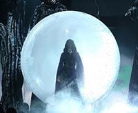 Katy Perry inside a crystal ball at the 2014 Grammy Awards