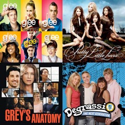 Glee, Pretty Little Liars, Grey's Anatomy, Degrassio