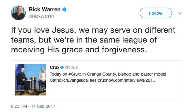 Rick Warren Tweet