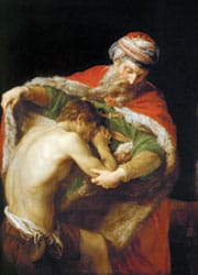 Prodigal son and father embrace