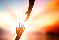 Hand reaching down from heaven