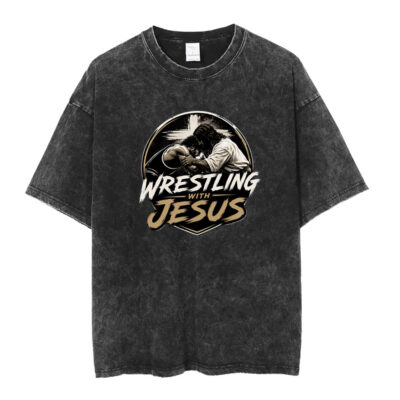 Wrestling With Jesus Snow Washed Oversized T-Shirt